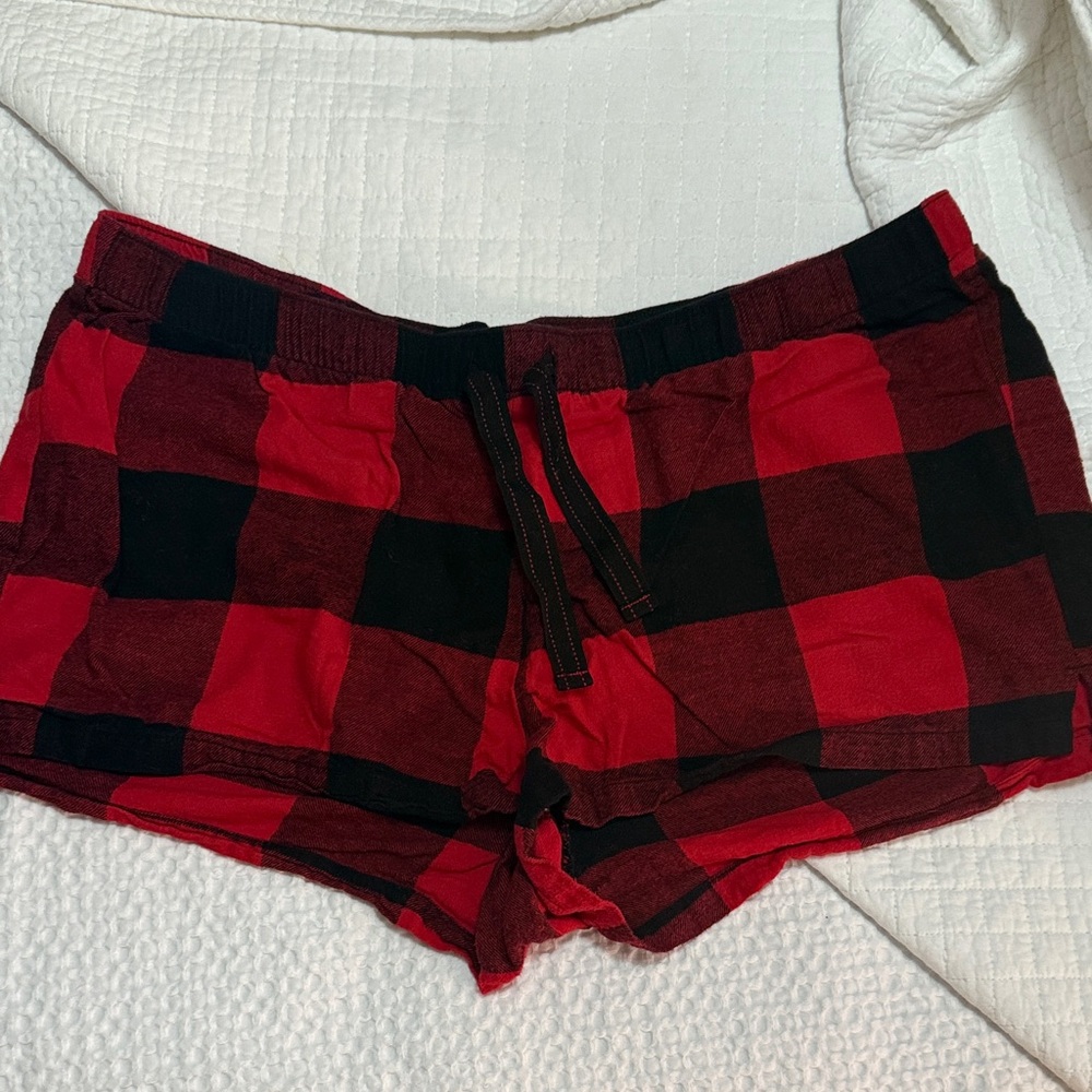 Old Navy Red and Black Plaid Shorts